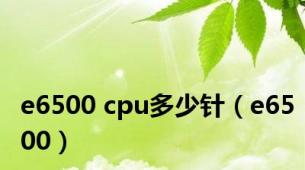 e6500 cpu多少针（e6500）