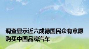 调查显示近六成德国民众有意愿购买中国品牌汽车