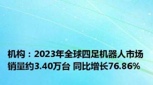 机构：2023年全球四足机器人市场销量约3.40万台 同比增长76.86%