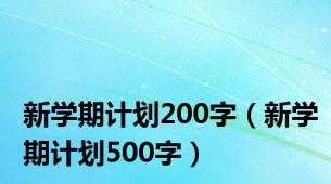 新学期计划200字（新学期计划500字）