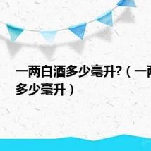 一两白酒多少毫升?（一两白酒多少毫升）