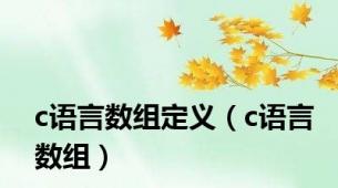 c语言数组定义（c语言数组）