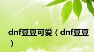 dnf豆豆可爱（dnf豆豆）