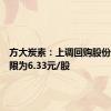 方大炭素：上调回购股份价格上限为6.33元/股