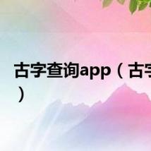 古字查询app（古字查询）