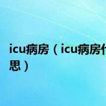 icu病房（icu病房什么意思）