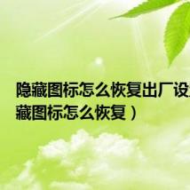 隐藏图标怎么恢复出厂设置（隐藏图标怎么恢复）