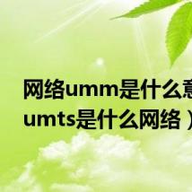 网络umm是什么意思（umts是什么网络）