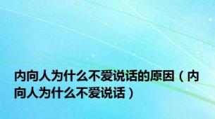 内向人为什么不爱说话的原因（内向人为什么不爱说话）