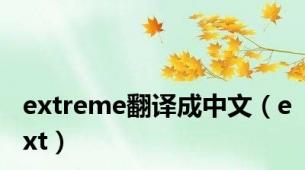 extreme翻译成中文（ext）