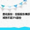 壶化股份：控股股东秦跃中计划减持不超3%股份