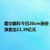 爱尔眼科今日20cm涨停 三机构净卖出11.39亿元