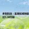 多利科技：监事拟减持股份不超过3.38万股