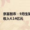 京基智农：9月生猪销售收入4.14亿元