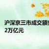 沪深京三市成交额突破3.2万亿元