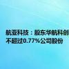 航亚科技：股东华航科创拟减持不超过0.77%公司股份