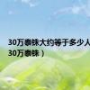 30万泰铢大约等于多少人民币（30万泰铢）