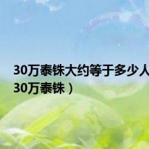 30万泰铢大约等于多少人民币（30万泰铢）