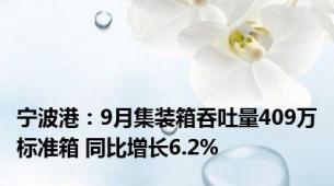 宁波港：9月集装箱吞吐量409万标准箱 同比增长6.2%