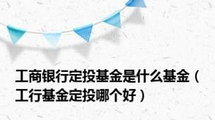 工商银行定投基金是什么基金（工行基金定投哪个好）