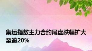 集运指数主力合约尾盘跌幅扩大至逾20%