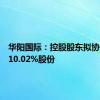 华阳国际：控股股东拟协议转让10.02%股份