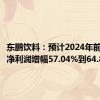 东鹏饮料：预计2024年前三季度净利润增幅57.04%到64.89%