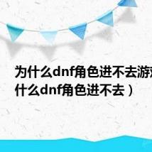 为什么dnf角色进不去游戏（为什么dnf角色进不去）