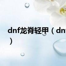 dnf龙脊轻甲（dnf龙脊）