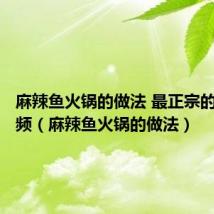 麻辣鱼火锅的做法 最正宗的做法视频（麻辣鱼火锅的做法）