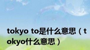 tokyo to是什么意思（tokyo什么意思）