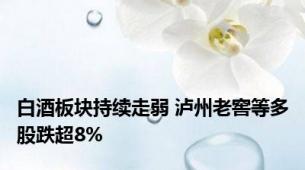 白酒板块持续走弱 泸州老窖等多股跌超8%