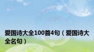 爱国诗大全100首4句（爱国诗大全名句）