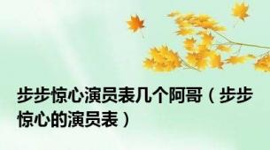 步步惊心演员表几个阿哥（步步惊心的演员表）