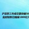 沪深京三市成交额突破5000亿元 此时较昨日缩量1800亿元