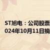 ST旭电：公司股票将于2024年10月11日摘牌