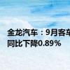 金龙汽车：9月客车销量同比下降0.89%