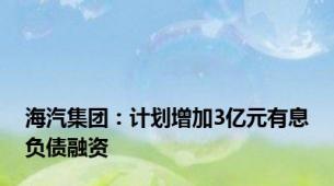 海汽集团：计划增加3亿元有息负债融资