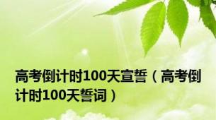 高考倒计时100天宣誓（高考倒计时100天誓词）