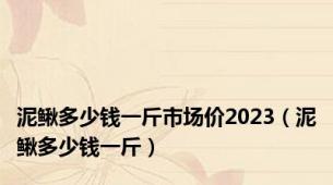 泥鳅多少钱一斤市场价2023（泥鳅多少钱一斤）