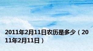 2011年2月11日农历是多少（2011年2月11日）