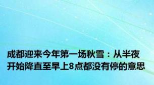 成都迎来今年第一场秋雪：从半夜开始降直至早上8点都没有停的意思