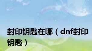 封印钥匙在哪（dnf封印钥匙）