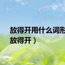 放得开用什么词形容（放得开）