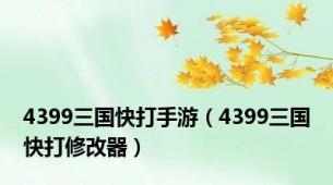 4399三国快打手游（4399三国快打修改器）