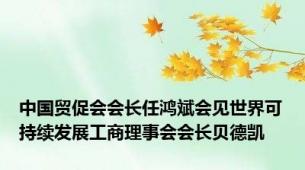 中国贸促会会长任鸿斌会见世界可持续发展工商理事会会长贝德凯