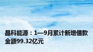 晶科能源：1—9月累计新增借款金额99.32亿元