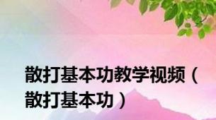 散打基本功教学视频（散打基本功）