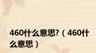 460什么意思?（460什么意思）