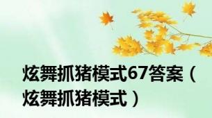 炫舞抓猪模式67答案（炫舞抓猪模式）